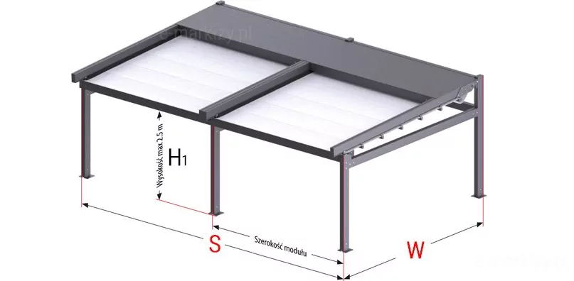 Pergola-freistehende-modulare-Solid-selt-Messung