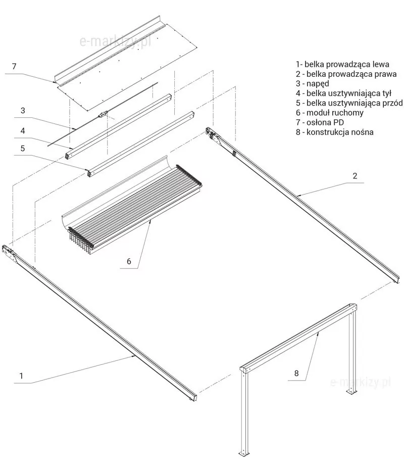 Pergola-Massivwand-Komponenten