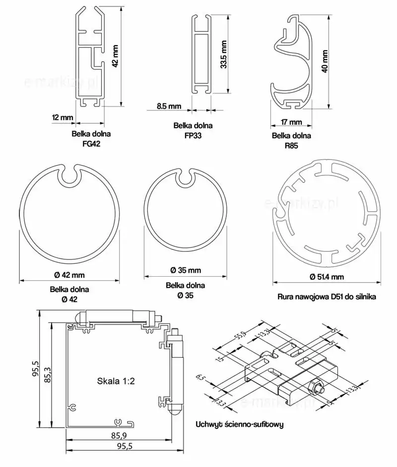 Refleksol 85a Dimensionierung, Reflexmessung, Reflexdimensionen