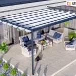 Terrassenpergola mit versenkbarem Dach