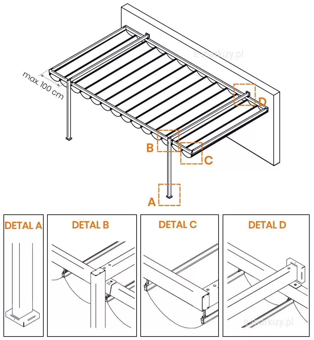 Terrassen-Pergola-Wand-Supro-One-Quer-Technische-Daten