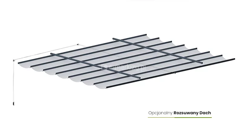 Schiebedach aus Stoff für Holzpergola