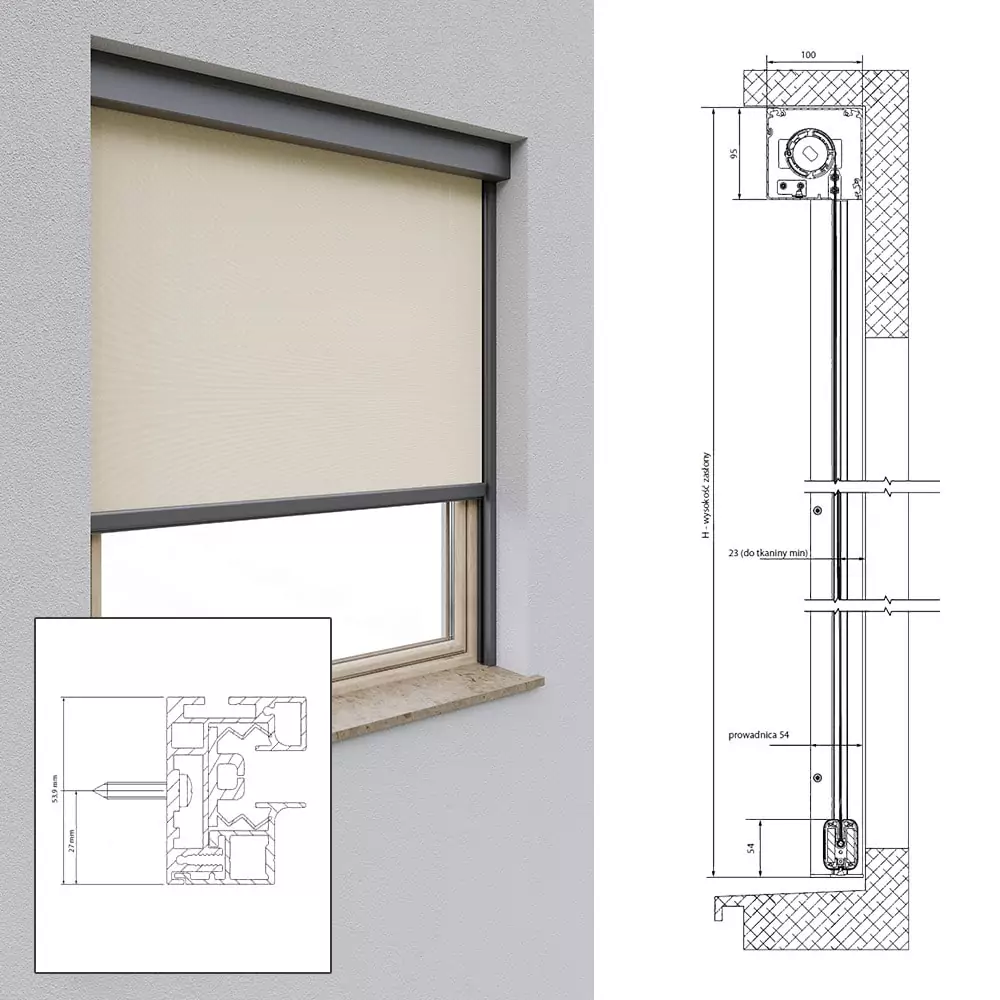 Refleksol-ziiip-95-aluminium-guides-mounting-wall-side