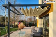 Aluminium-Pergola mit Stoff-Supro-One-Dach