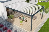 Bioklimatische Pergola mit gedrehten Lamellen