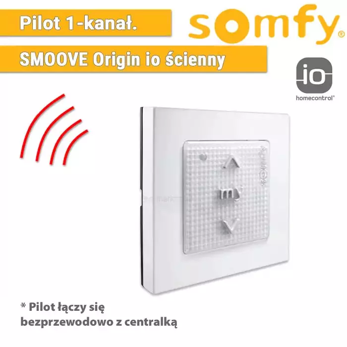 Automatik für Reflexol, Somfy Fernbedienung Smoove Origin io Pure 1811066, Somfy Smoove Origin io Pure 1811066 mit Rahmen