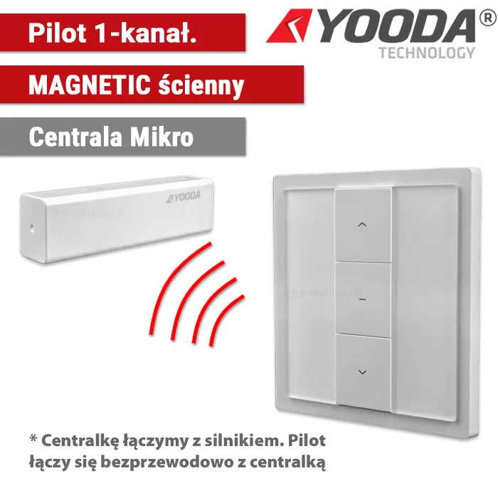 Automatisierung für Refleksol, Yooda Wandfernbedienung Magnetic, Erfolgsgruppe 1711600, 1-Kanal-Wandfernbedienung MAGNETIC + Mikro Zentraleinheit