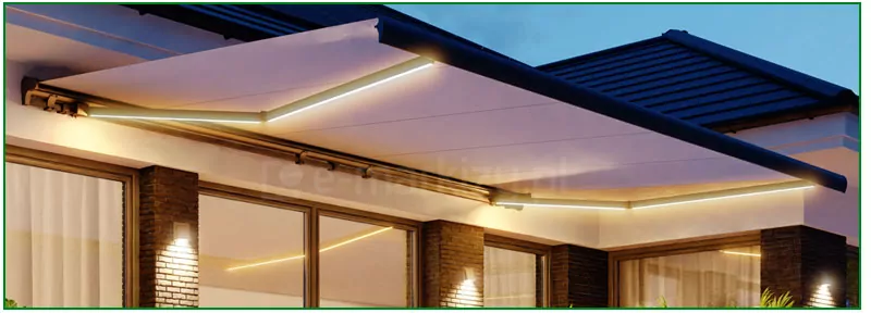 LED-Beleuchtung, Beleuchtung für Markisen, LED-Streifen für Terrassenmarkisen, Beleuchtete Terrassenmarkise Palladio, Terrassenmarkise mit LED-Streifenbeleuchtung, Zubehör für Markisen - LEDs