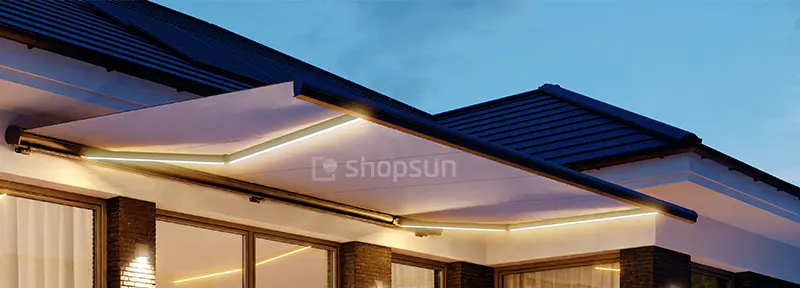 LED-Beleuchtung für Markisen, LED-Streifen für Markisen, Beleuchtungsstreifen für Terrassenmarkisen, Beleuchtete Terrassenmarkise Dakar, Terrassenmarkise mit LED-Beleuchtung, Markisenzubehör - LEDs