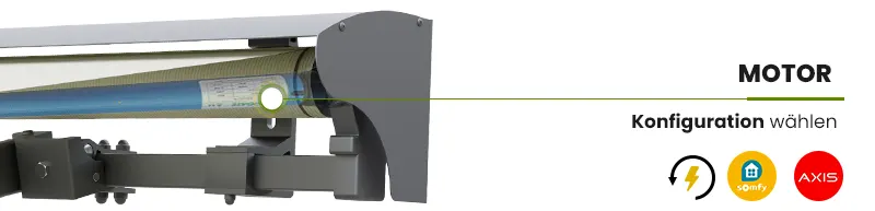 Wählen Sie den Markisenantrieb, elektrische Markise, Markise mit Elektromotor